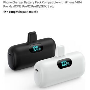 Black and white iPhone Power Bank 2-Pack